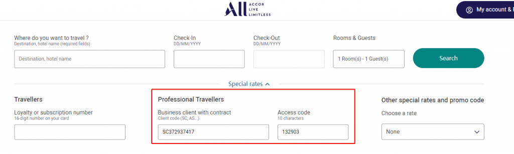 How To Use Accor Hotel Corporate Codes images