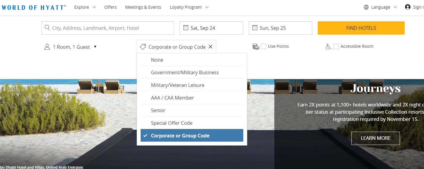 2023 Hyatt Hotels Corporate Codes & Promo Code Group Offer